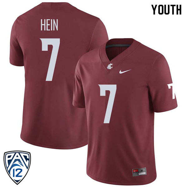 Youth #7 Mel Hein Washington State Cougars College Football Jerseys Sale-Crimson